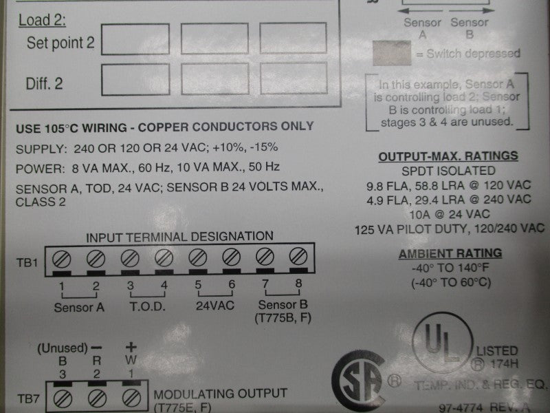 HONEYWELL T775E1056 240VAC NSMP