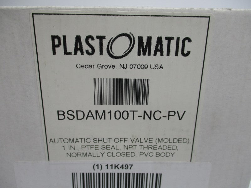 PLASTOMATIC BSDAM100T-NC-PV 1" NSMP