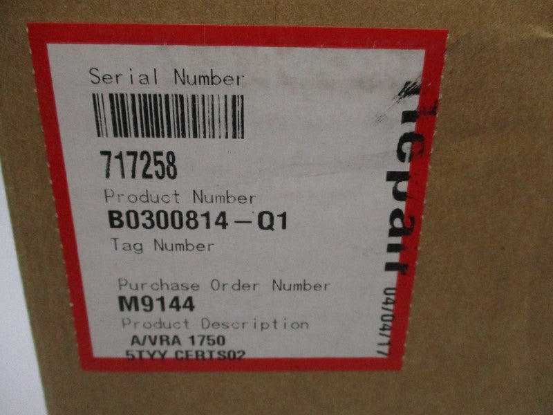 FLOWSERVE B0300814-Q1 VRA1750 NSFS