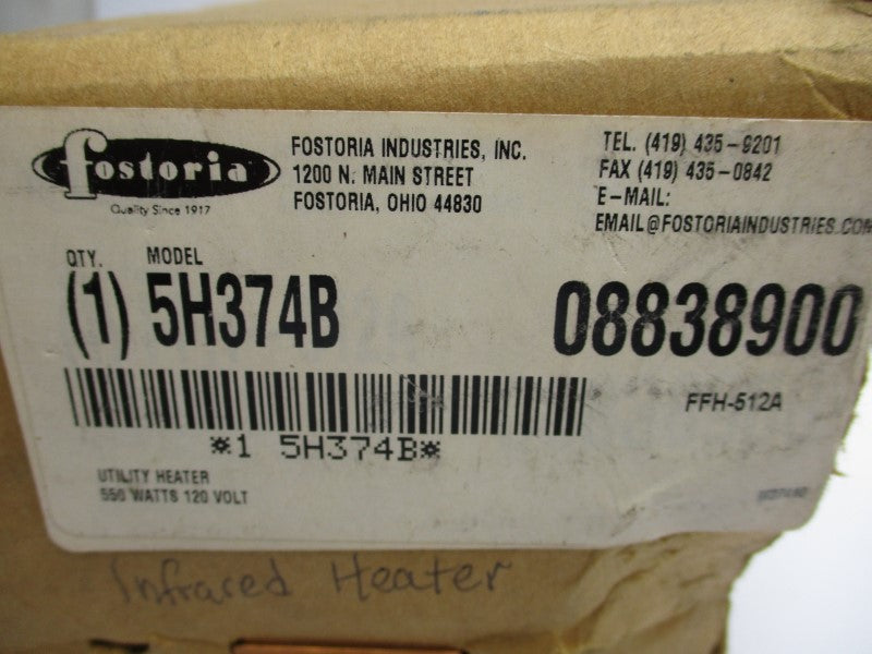 FOSTORIA FFH-512A 120VAC 4.6A (MISSING BULB) NSMP