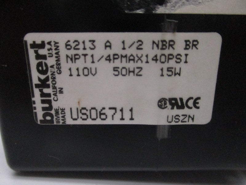 BURKERT 6213A1/2NBRBR 110V 140PSI 3/4" NSNP