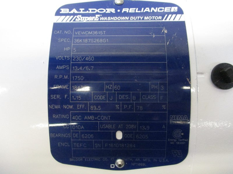BALDOR VEWDM3615T 230/460V 13.4/6.7A UNMP