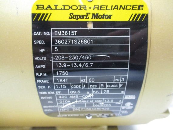 BALDOR EM3615T 208-230/460V 13.9-13.4/6.7A UNMP
