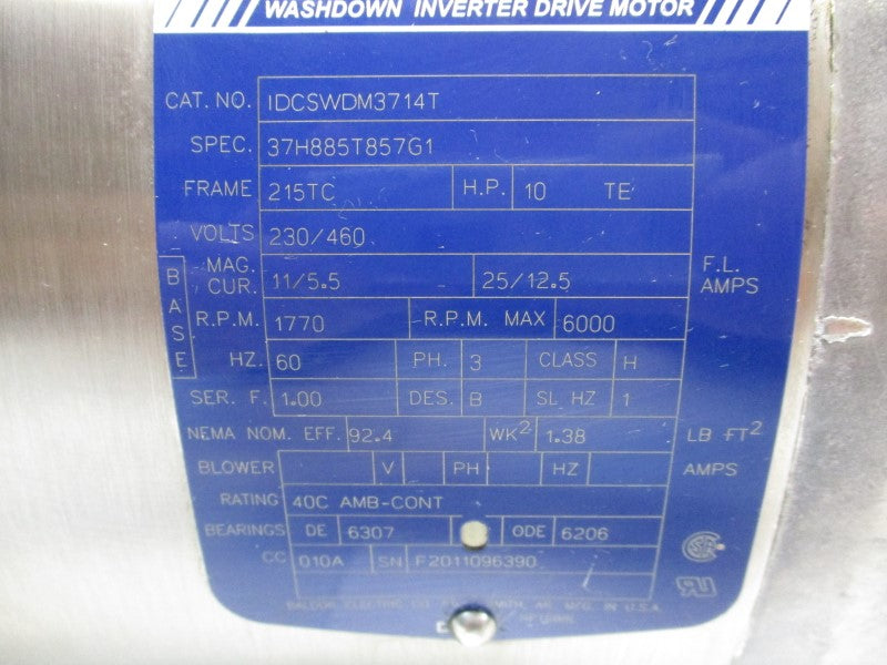 BALDOR IDCSWDM3714T 230/460V 25/12.5A NSNP
