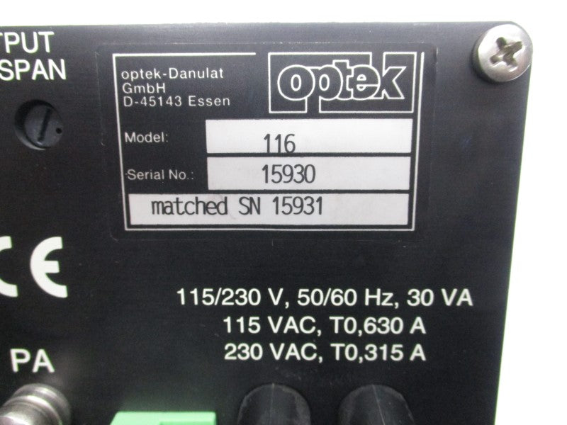 OPTEK 116 115/230VAC 315/630A NSNP