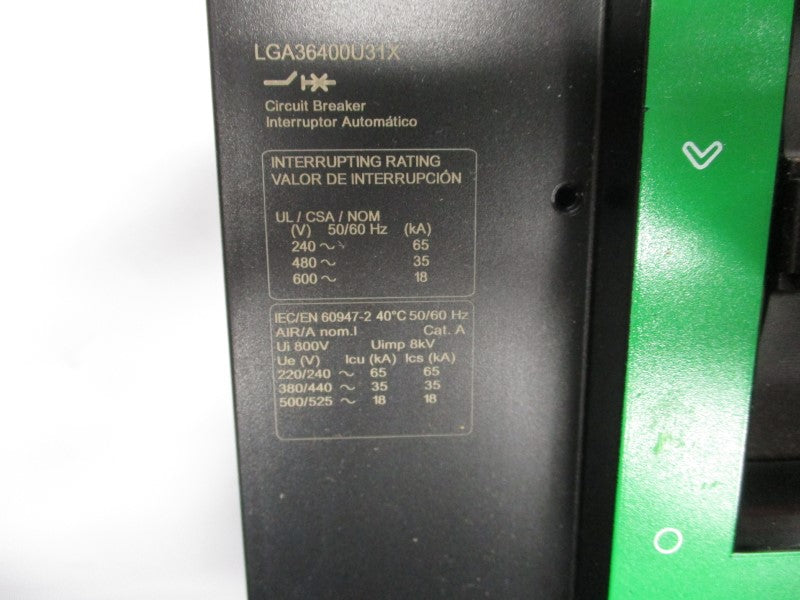 SQUARE D LGA36400U31X 600V 400A (GREEN) NSNP