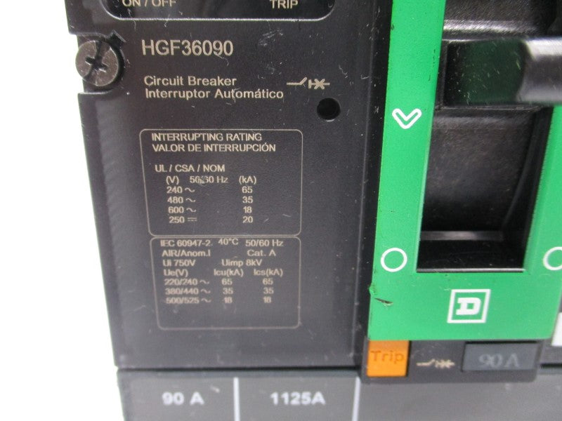 SQUARE D HGF36090 600V 90A (GREEN) NSNP