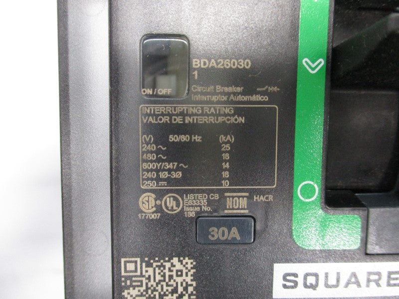 SQUARE D BDA260301 480V 30A (GREEN) NSNP