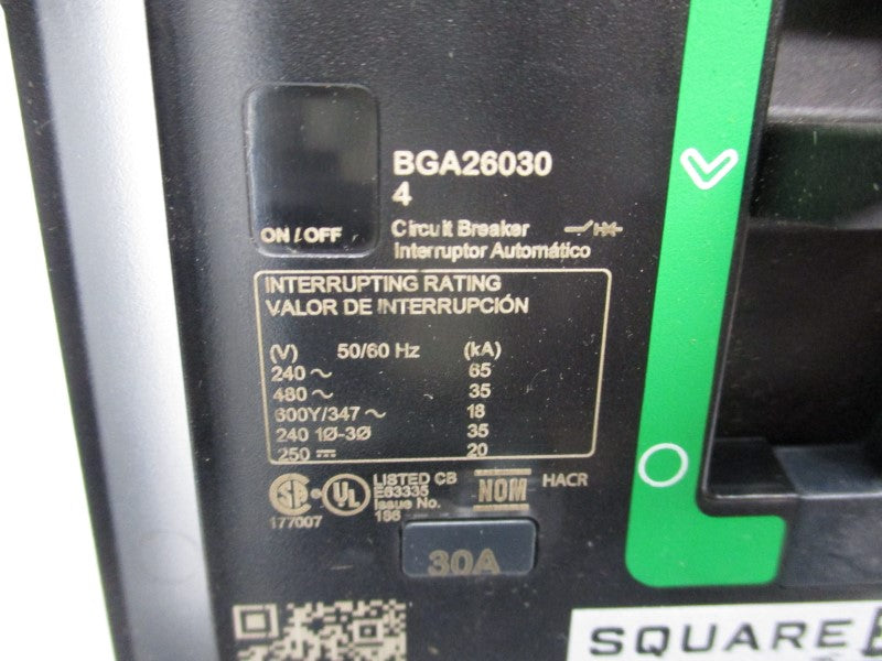 SQUARE D BGA260304 480V 30A (GREEN) NSNP
