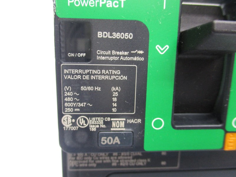 SQUARE D BDL36050 480V 50A (GREEN) NSNP