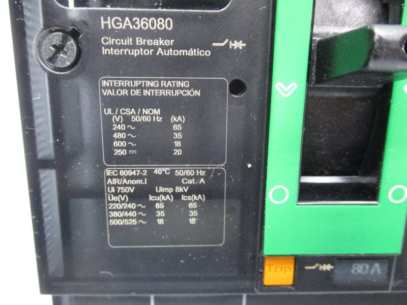 SQUARE D HGA36080 600V 80A (GREEN) NSNP