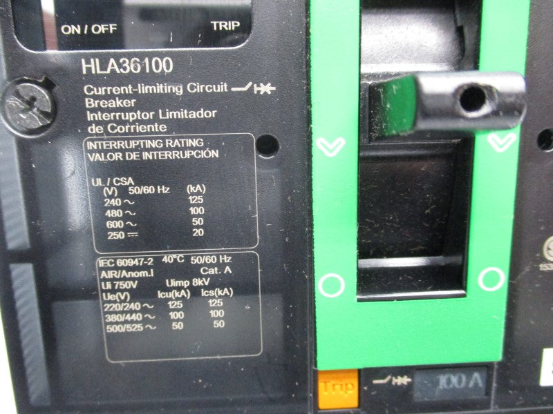 SQUARE D HLA36100 600V 100A (GREEN) NSNP