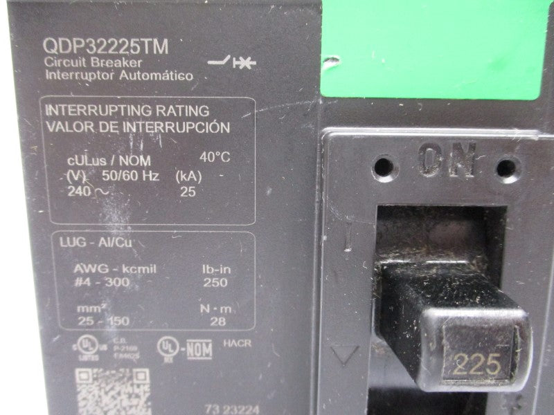 SQUARE D QDP32225TM 240V 225A (AS PICTURED) (GREEN) NSNP