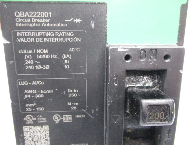 SQUARE D QBA222001 240V 200A (GREEN) NSNP