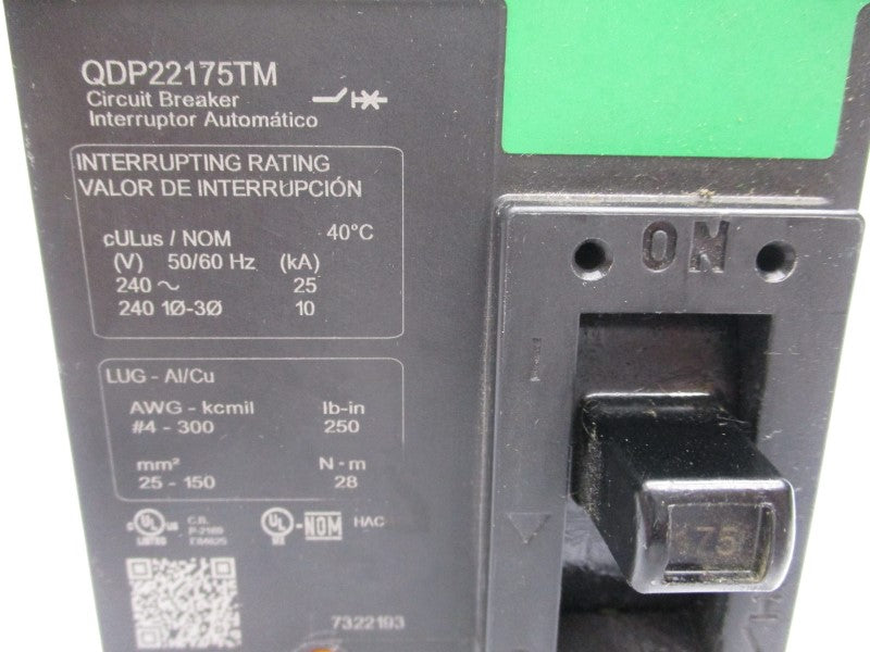 SQUARE D QDP22175TM 240V 175A (GREEN) UNMP