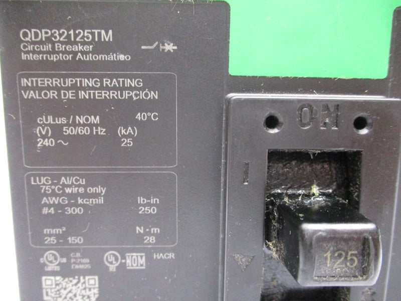 SQUARE D QDP32125TM 240V 125A (GREEN) UNMP