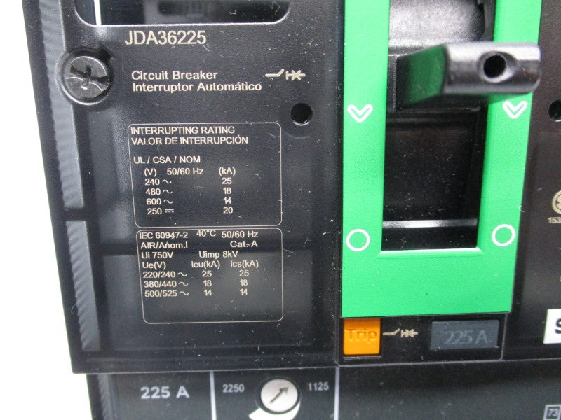 SQUARE D JDA36225 600V 225A (GREEN) NSNP
