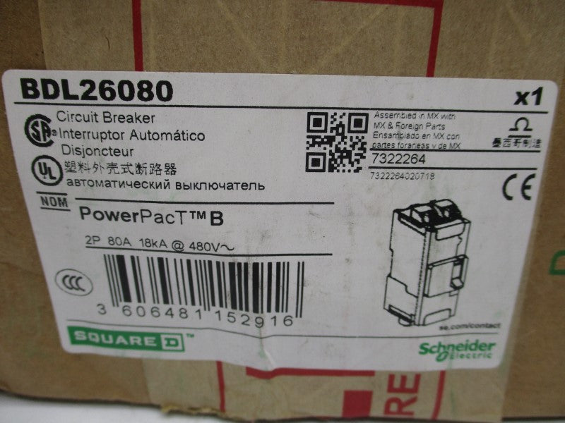 SQUARE D BDL26080 480V 80A (GREEN) NSFS