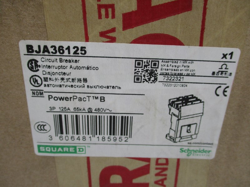 SQUARE D BJA36125 480V 125A (GREEN) NSMP
