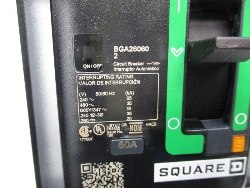 SQUARE D BGA260602 480V 60A (GREEN) NSMP