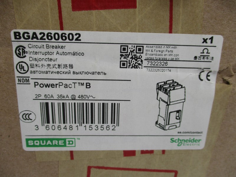 SQUARE D BGA260602 480V 60A (GREEN) NSMP