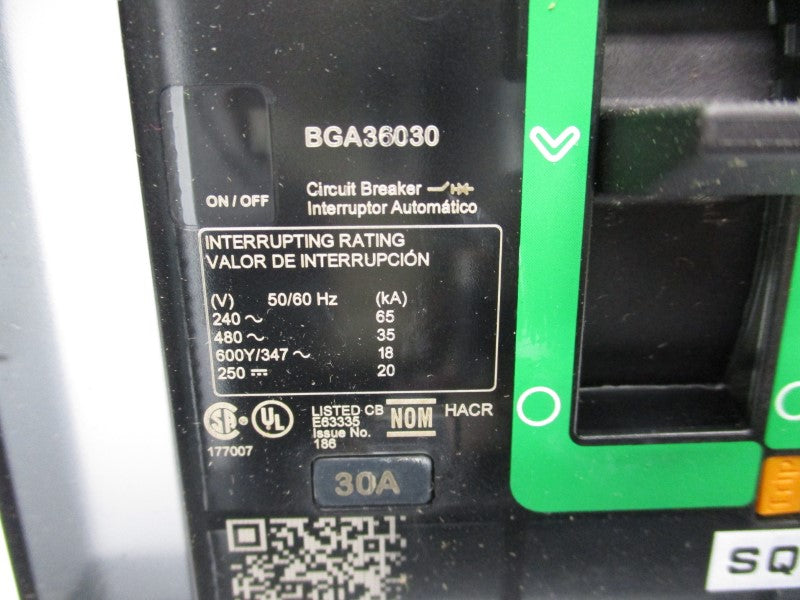 SQUARE D BGA36030 480V 30A (GREEN) NSMP