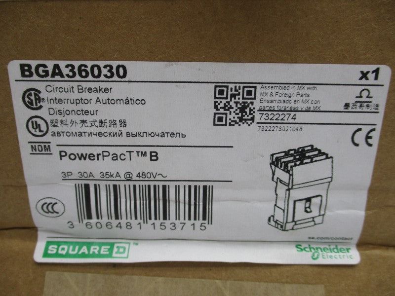 SQUARE D BGA36030 480V 30A (GREEN) NSMP