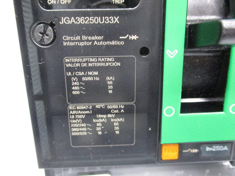 SQUARE D JGA36250U33X 600V 250A (GREEN) NSMP