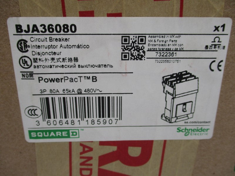 SQUARE D BJA36080 480V 80A (GREEN) NSMP
