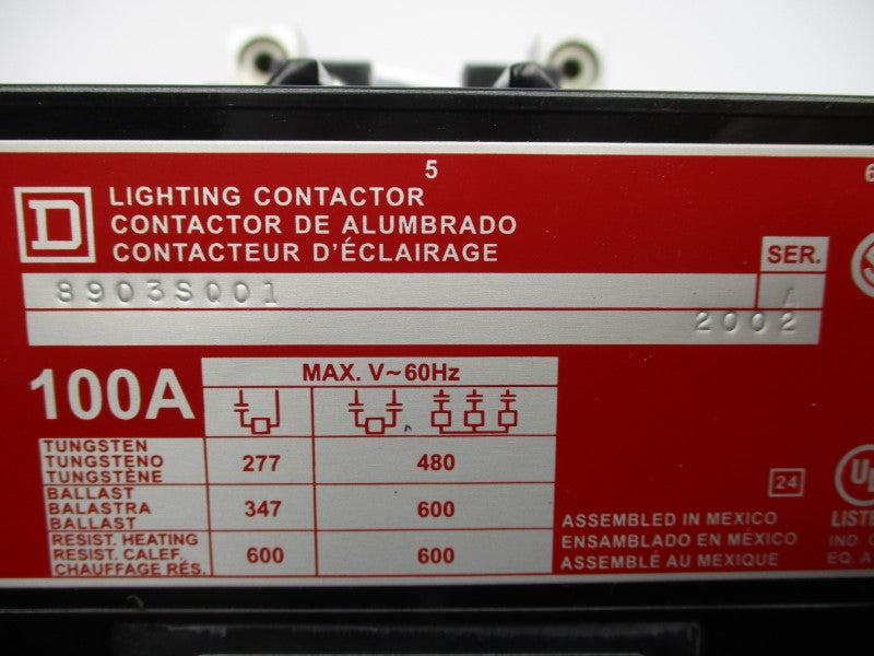 SQUARE D 8903SQO1V02 SER. A 110-120V 100A NSMP