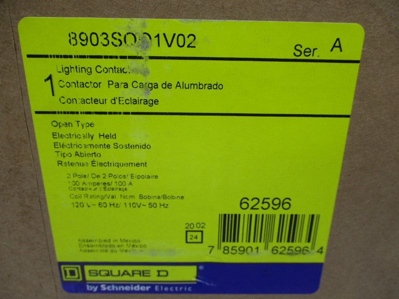 SQUARE D 8903SQO1V02 SER. A 110-120V 100A NSMP