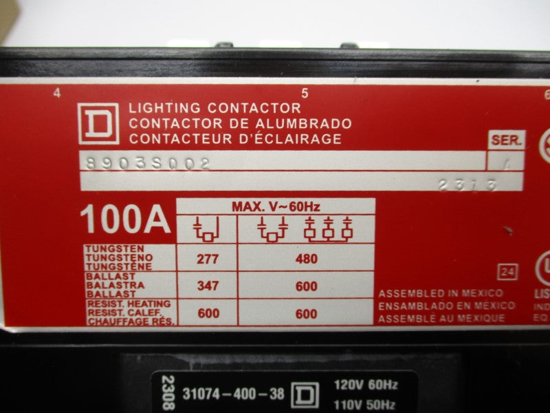 SQUARE D 8903SQO2V02 SER. A 110-120V 100A NSMP