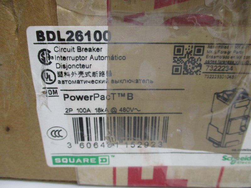 SQUARE D BDL26100 480V 100A (GREEN) NSMP