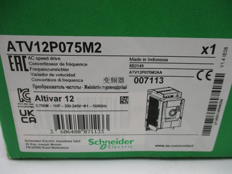 SCHNEIDER ELECTRIC ATV12P075M2 200-240V 10.2A NSMP