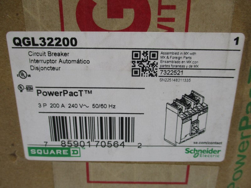 SQUARE D QGL32200 240V 200A (GREEN) NSFS