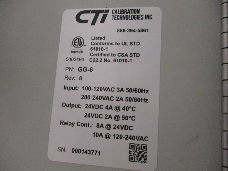 CTI GG-6 REV. 8 200-240VAC 3A UNMP