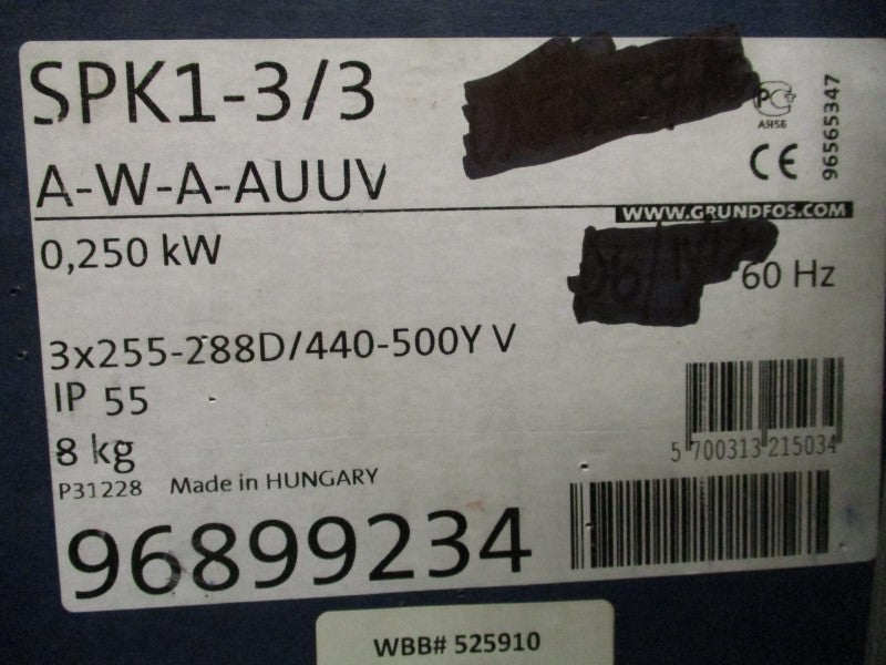 GRUNDFOS SPK1-3/3 A-W-A-AUUV NSMP