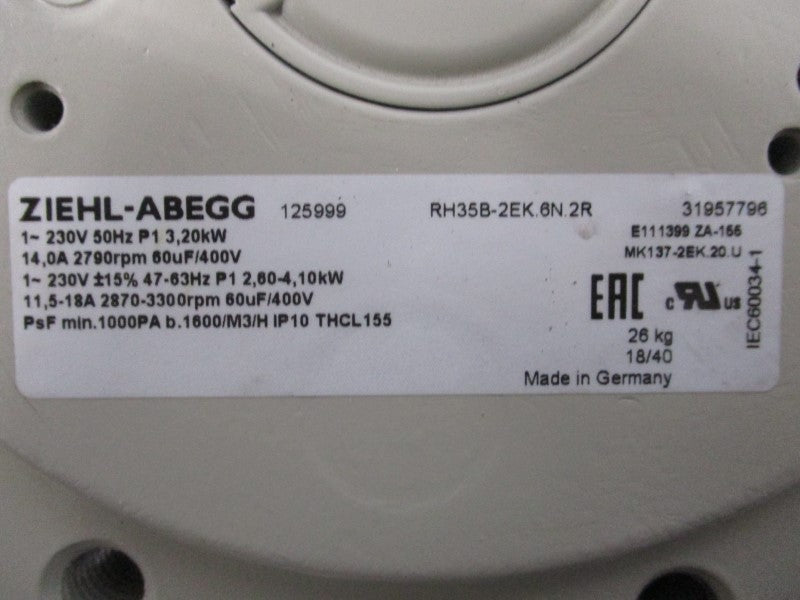 ZIEHL-ABEGG RH35B-2EK.6N.2R 400V 14A NSMP