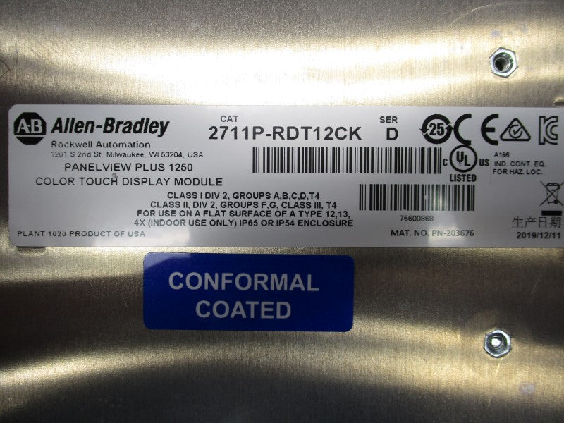 ALLEN BRADLEY 2711P-RDT12CK SER. D NSMP