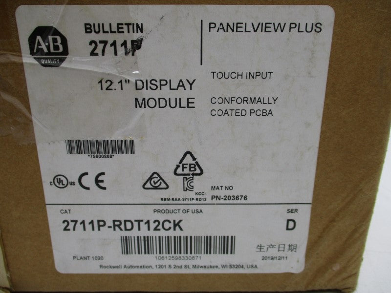 ALLEN BRADLEY 2711P-RDT12CK SER. D NSMP