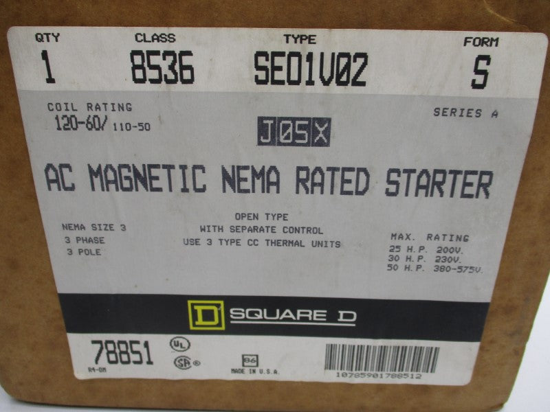 SQUARE D 8536SEO1V02 SER. A 110-120V NSMP