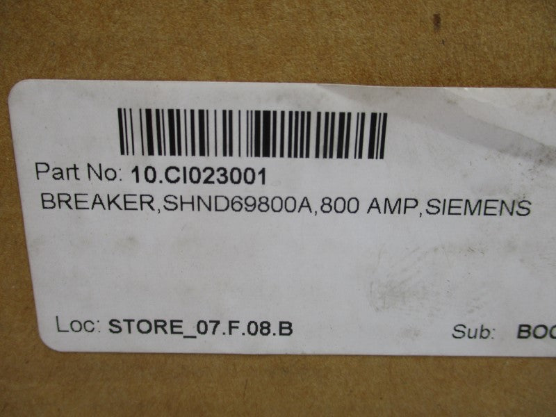 SIEMENS SHND69800A 600VAC 800A NSMP