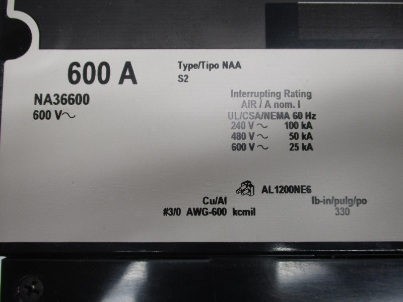 SQUARE D NA36600 600V 600A NSMP