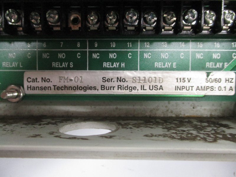 HANSEN TECHNOLOGIES FM-01 115V 0.1A (MISSING COVER) UNMP