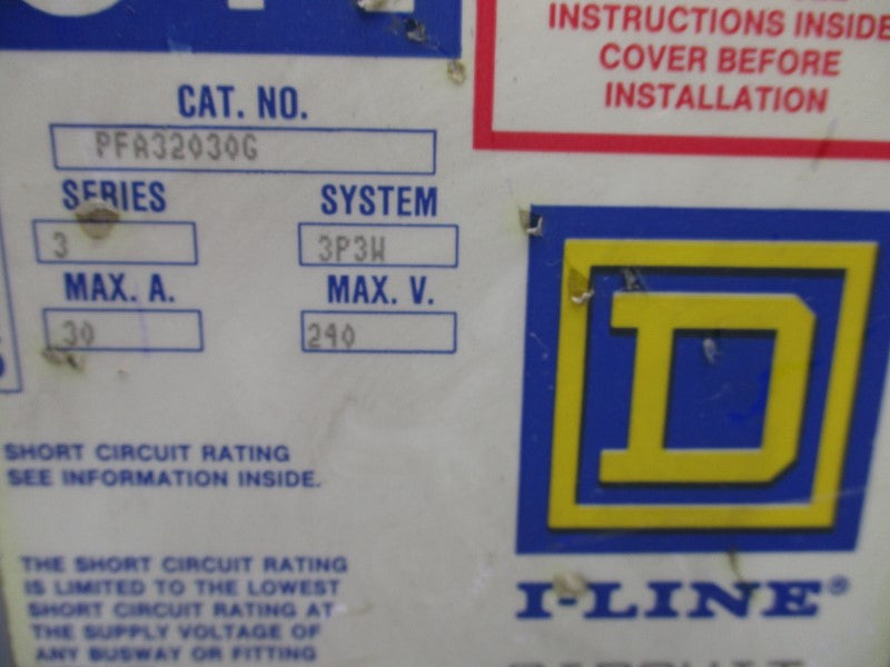 SQUARE D PFA32030G SER. 3 240V 30A UNMP