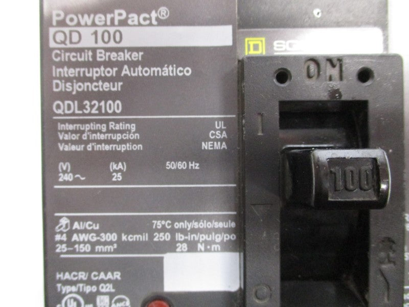 SQUARE D QDL32100 240V 100A UNMP