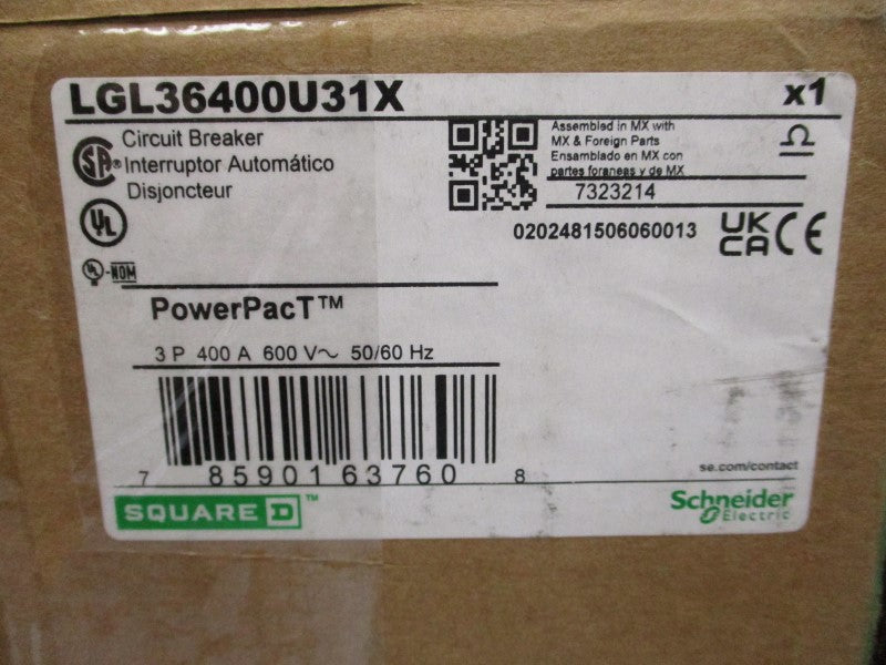 SQUARE D LGL36400U31X 600V 400A (GREEN) (AS PICTURED) NSMP