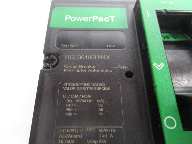 SQUARE D HGL36100U44X 600V 100A (GREEN) (AS IS) NSNP