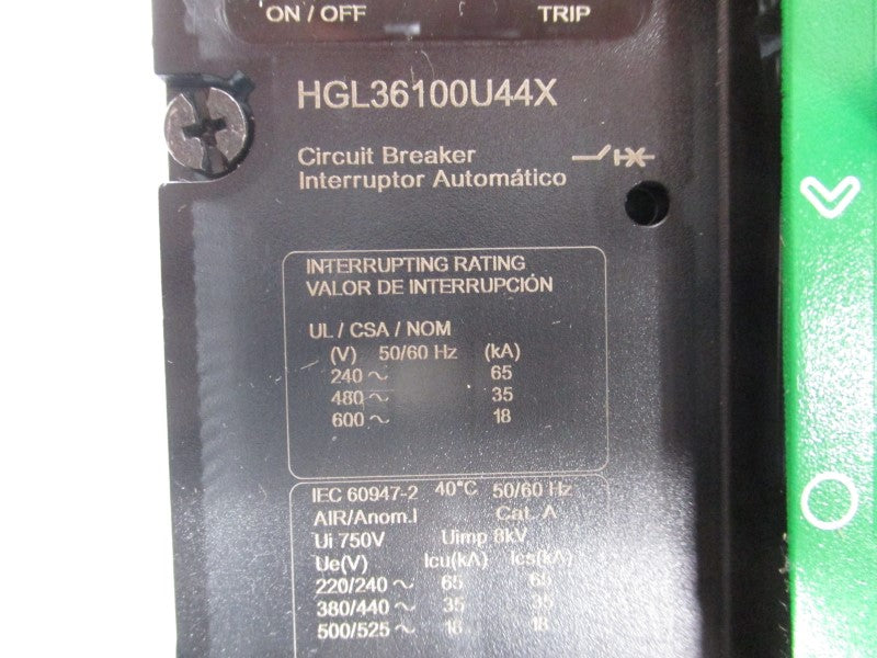 SQUARE D HGL36100U44X 600V 100A (GREEN) NSNP
