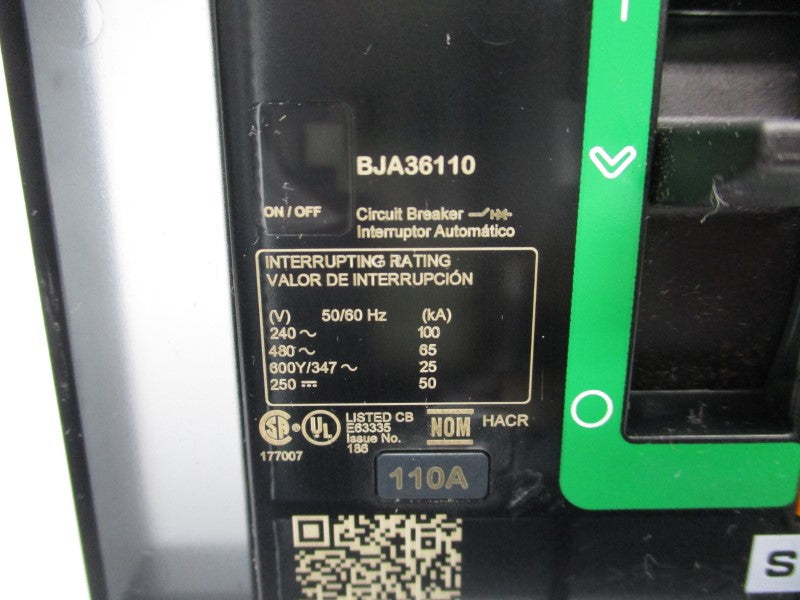 SQUARE D BJA36110 480V 110A (GREEN) NSNP